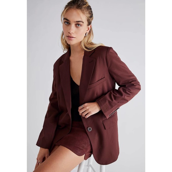 Free People Jackets & Blazers - We the Free oversized Jay blazer free people brown size large NWT